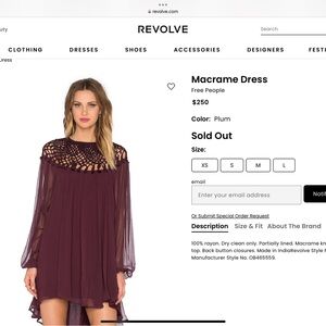 Free People Plum Macrame Dress